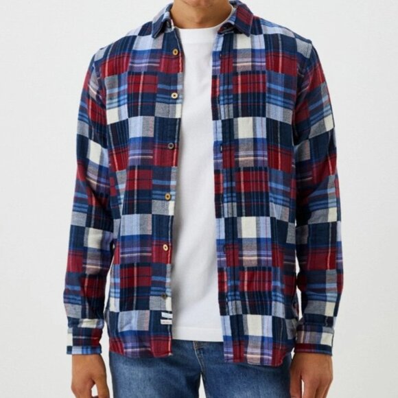 Scotch & Soda Blue Plaid Flannel Shirt XL - Picture 4 of 8